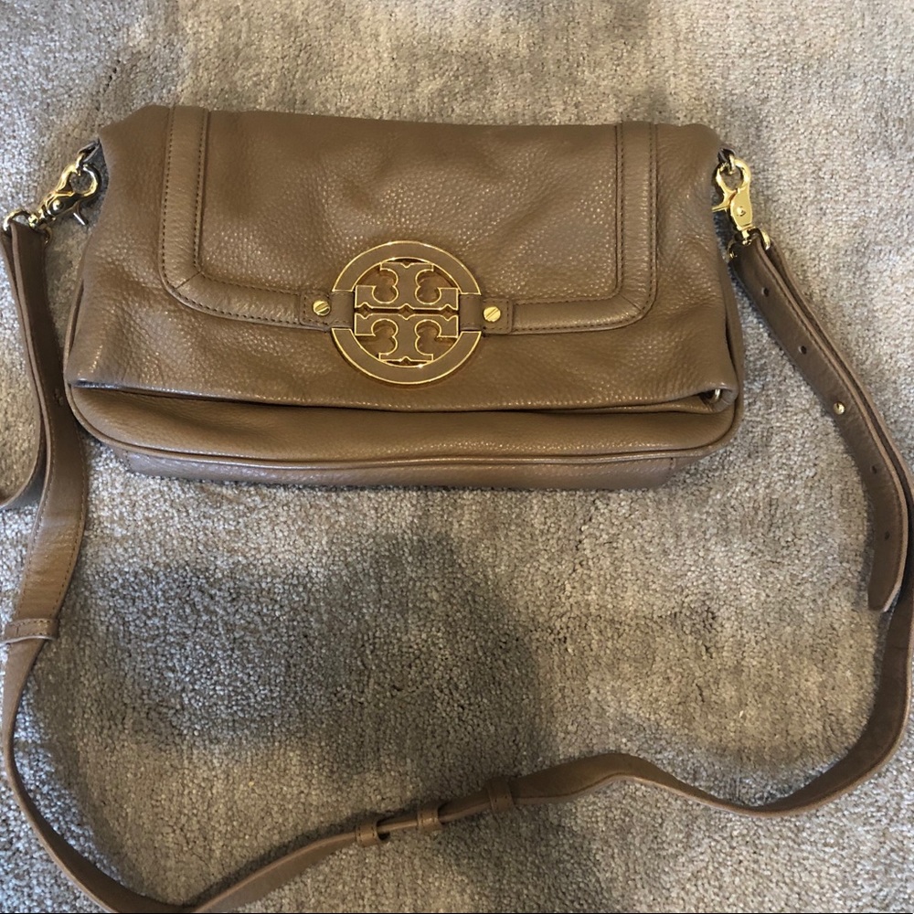 Tory Burch tan messenger bag